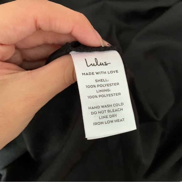 Lulus Large NEW 3D Floral Embroidered Lace Up Midi Cami Dress Black - Picture 6 of 9